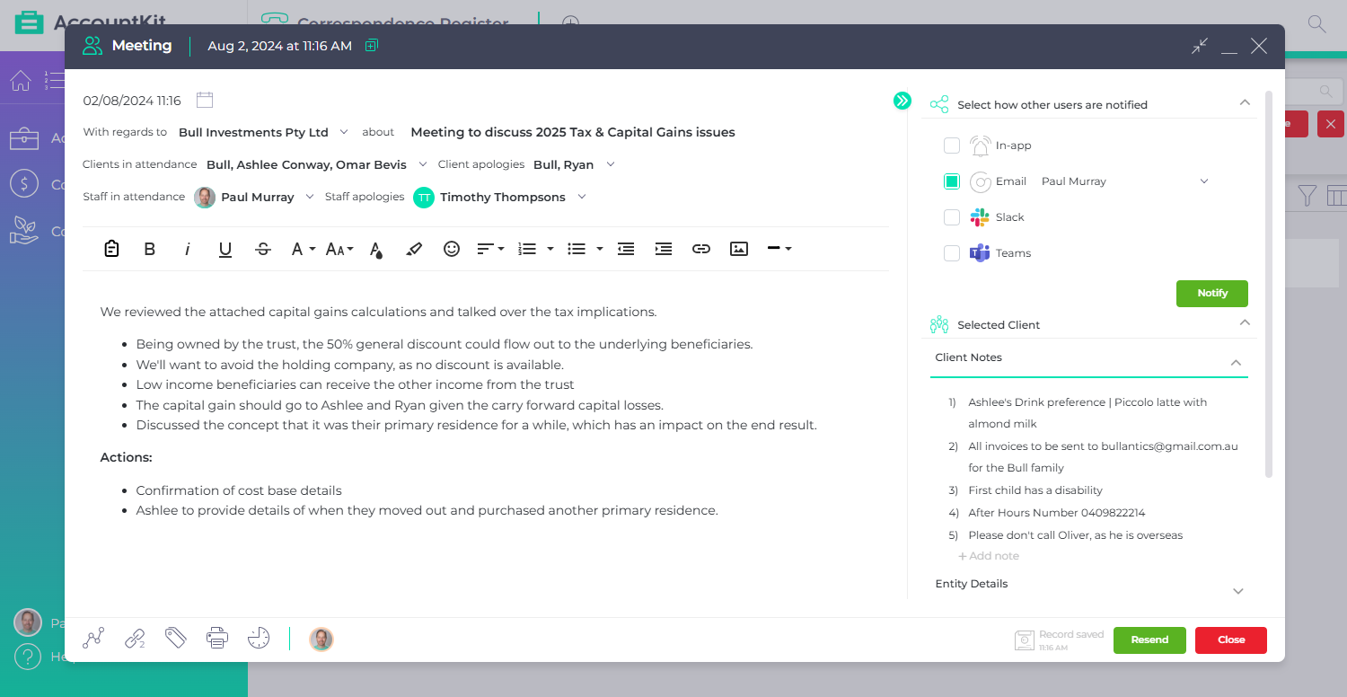 AccountKit Meeting Notes