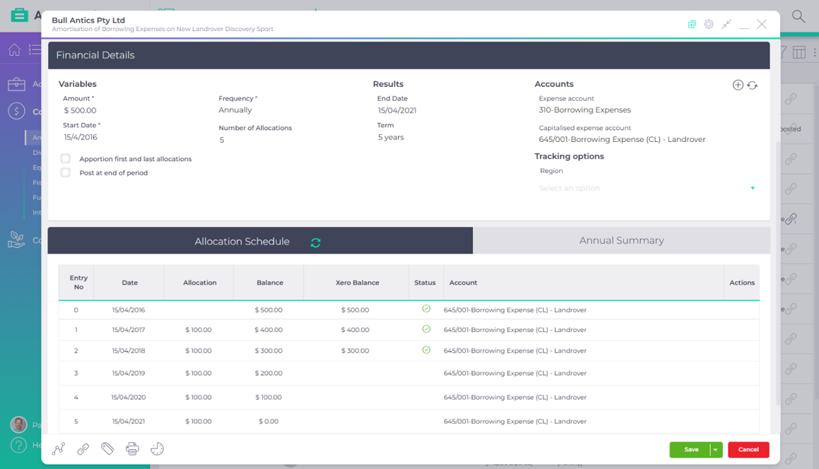 Screenshot - AmortisationScheduler
