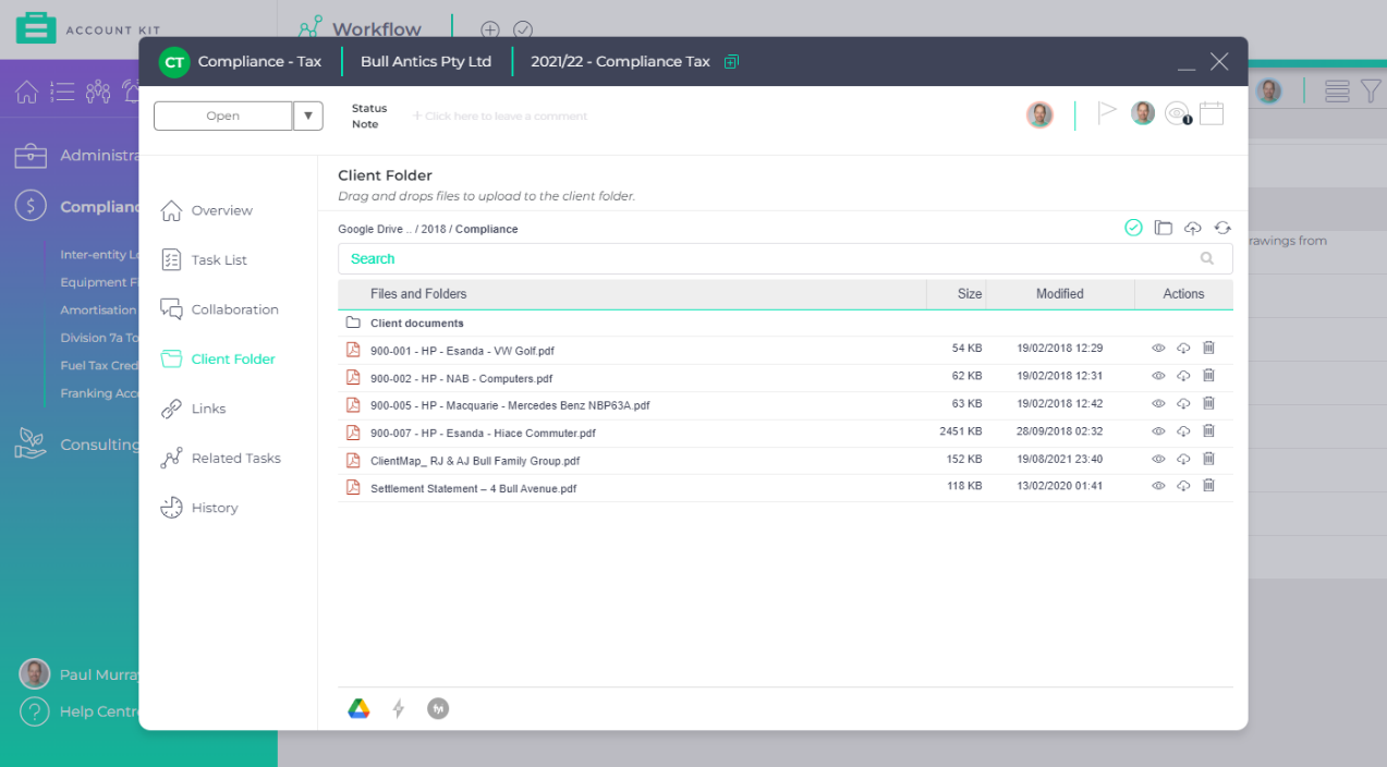 Screenshot - Workflow - ClientFolder