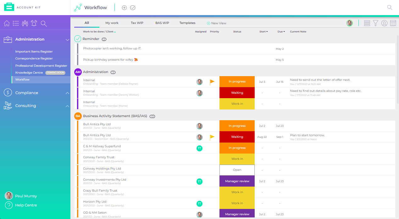 Workflow List #1